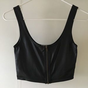 Faux Leather Crop Top